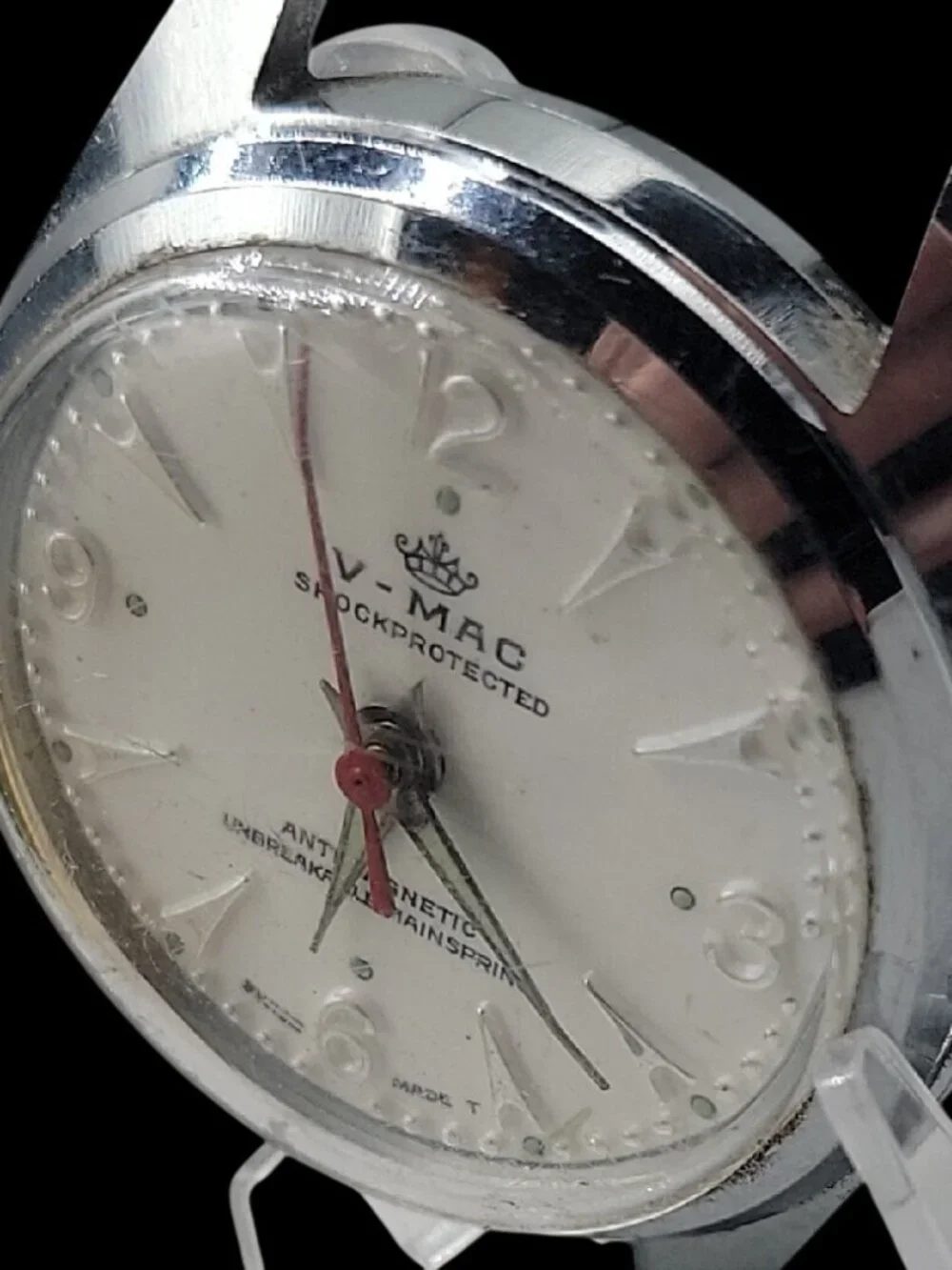 Vintage VMac Mens Watch Very Rare Runs Well Edward A Waldman Movement 1 Jewel